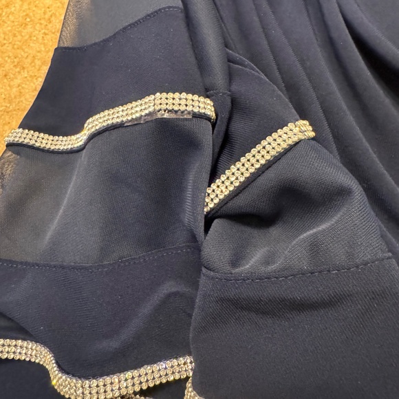 Navy rhinestone bell sleeve top from Sam & Jess, size L - Picture 5 of 8